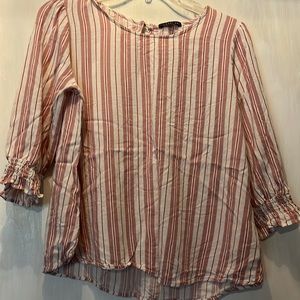 West Kei pink and white striped shirt